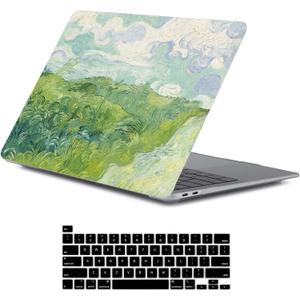 LanBaiLan Compatible for MacBook Pro 13 inch with Touch Bar 2022 2020 2019 2018 2017 2016 Release M1 M2 A2338 A2289 A2251 A2159 A1989 A1706 A1708, Laptop Hardshell Case and Keyboard Cover, Grassland