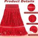 Nuogo 10 Pcs Commercial Mop Head Replacement Floor Cleaning Wet Heavy Duty Commercial Mop Refills General Cleaning(27.6 Inch,Red)