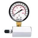 SENCTRL 0-15 Psi Gas Pressure Test Gauge, 2" Dial Size, 3/4" FNPT Connection, Brass Valve, Chrome Plated Steel Body Assembly