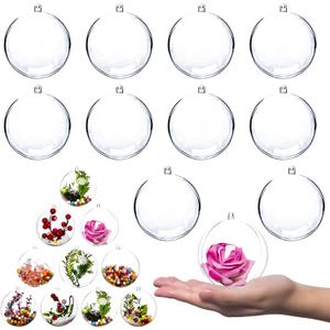 10pcs Clear Plastic Fillable Ornament Ball, Ornaments for Crafts Clear Plastic Ornaments DIY Christmas Ornament Fillable Christmas Balls Balls for Crafts 70 mm / 2.76 inch