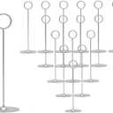 Urban Deco 16 Pieces Table Card Holder 8 inches Silver Place Steel Card holders for Photos, Food Signs, Memo Notes, Weddings, Restaurants, Birthdays