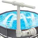 Pool Fountain - Dual Spray Water Fountains for Above Ground Pools, Above Ground Pool Accessories, Adjustable Waterfall Pool Sprinkler Fountain for Cooling & Relaxation (Grey)