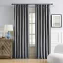DUALIFE Dark Grey Pinch Pleated Blackout Curtain Panels 96 Inches Long, Back Tab with Hooks Room Darkening Curtains for Bedroom 40W x 96L, Gray, 2 Panels (40"W x 96"L (Pack of 2), Charcoal Grey)
