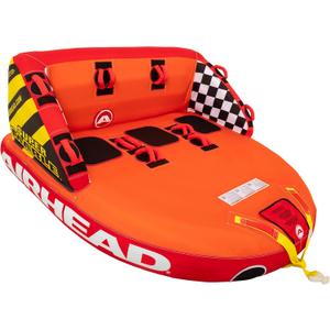 Airhead Mable Towable Tube for Boating, 3 Rider Inflatable Boat Tube for Water Tubing, Heavy Duty Full Nylon Cover, EVA Foam Pads, Dual Tow Point, Patented Speed Safety Valve