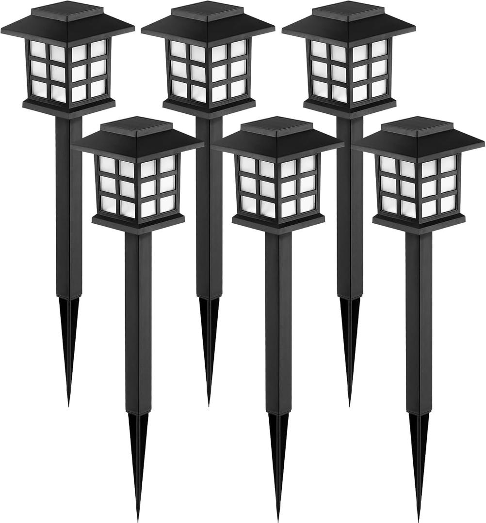 GIGALUMI Solar Outdoor Lights6 Pack LED Solar Lights Outdoor Waterproof, Solar Walkway Lights Maintain 10 Hours of Lighting for Your Garden, Landscape, Path, Yard, Patio, Driveway (Warm White)