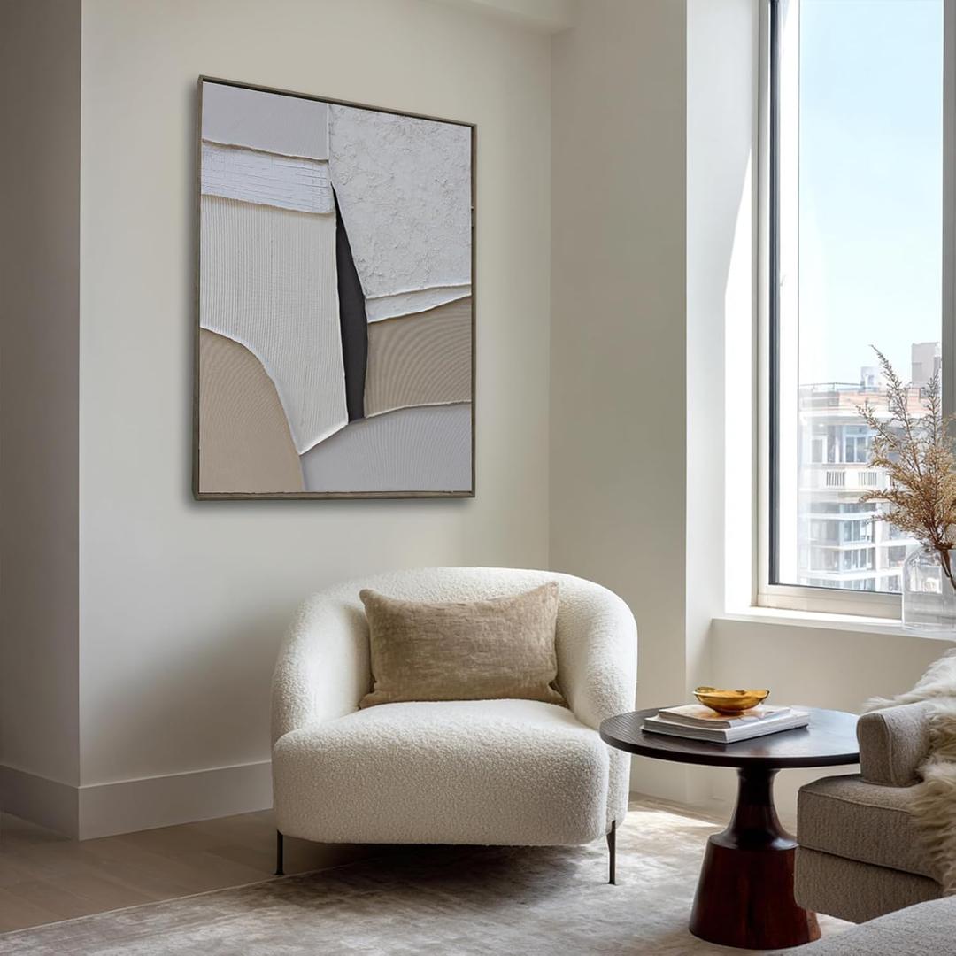 LEVERUP Modern Wall Decorations Abstract Wall Art Canvas Grey Painting Posters for Dining Room Living Room Office 3240 Inchs Ready To Hang, 42"L x 34"W