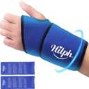 Hilph Wrist Ice Pack Wrap, Reusable Wrist Brace with 2 Gel Hot Cold Compression Packs for Injuries, Hand Ice Pack for Carpal Tunnel, Rheumatoid, Tendonitis, Swelling, Blue