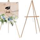 DJAR 63" Wooden Easel Stand for Sign, Dual-use Adjustable Height, Wood Floor Display Easel for Wedding, Welcome Board, Poster, Picture, Photo- Natural (1pc)