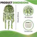 Succulents Plants Artificial, Small String of Pearls with Ceramic Pot Artificial Faux String of Pearls Suitable for Home Garden Decor, Wall Decoration