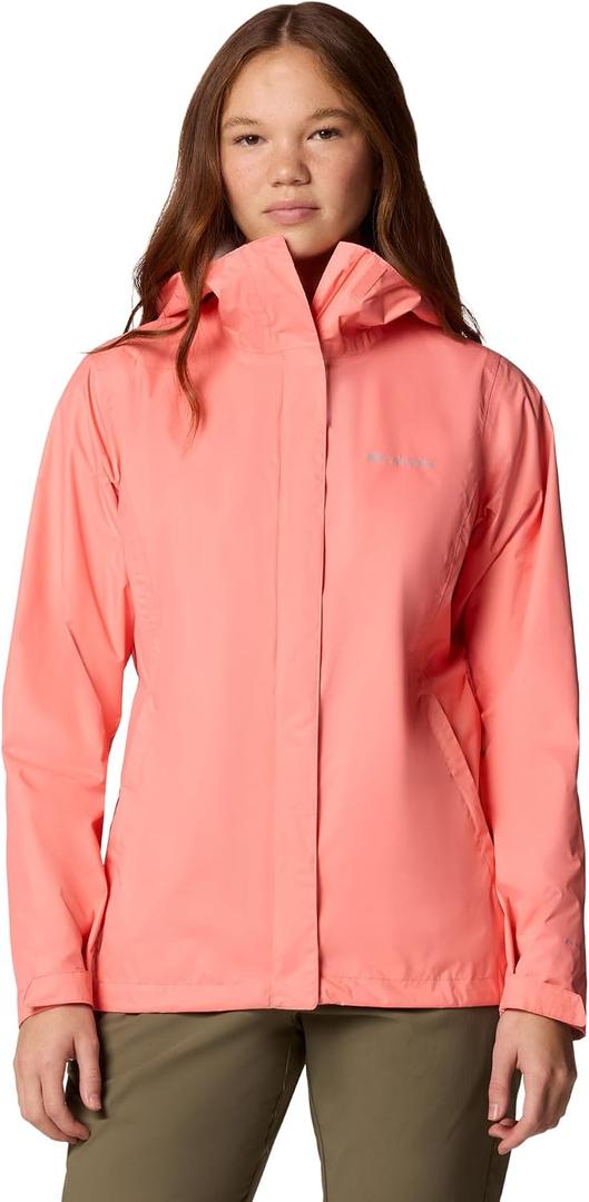 Columbia Womens Arcadia II Waterproof Rain Jacket, Alpenglow, Small