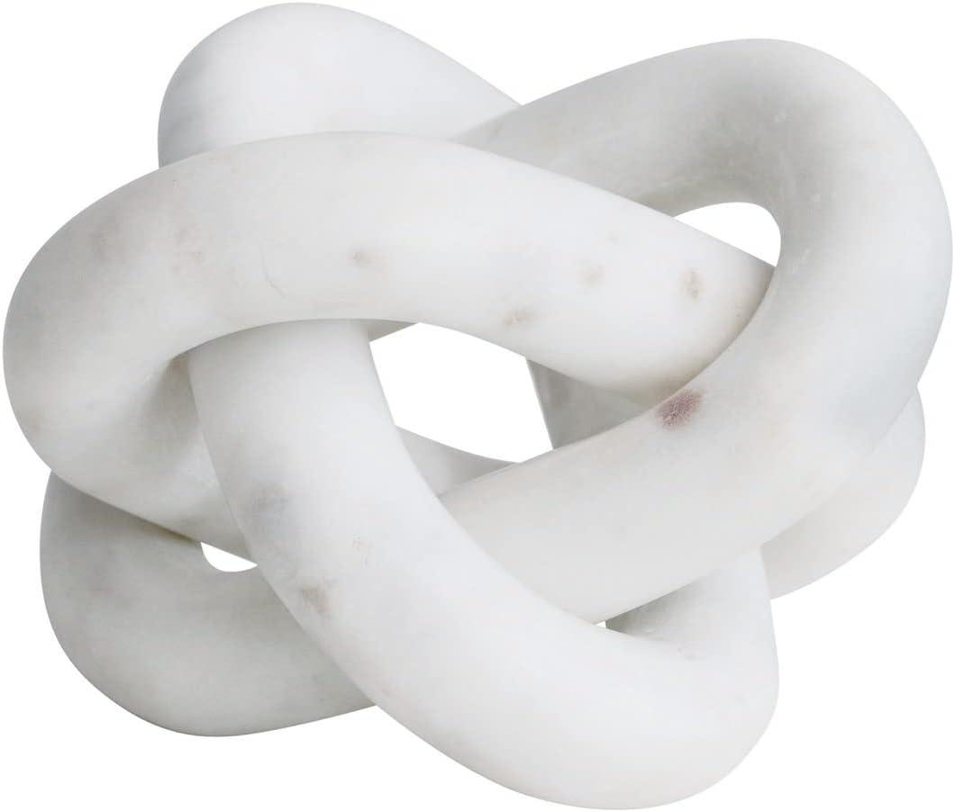 Bloomingville Decorative Interlocking Marble Chain with 3 Links, White