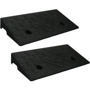 2.8" Rise 2pack Rubber Curb Ramps for Wheelchair Threshold Driveway Doorway Shed, Truck Car Motorcycle Bike Cart Lawn Mowers Angled Step Entry in Ramp, 7000lbs Heavy Duty Powersports Loading Ramp
