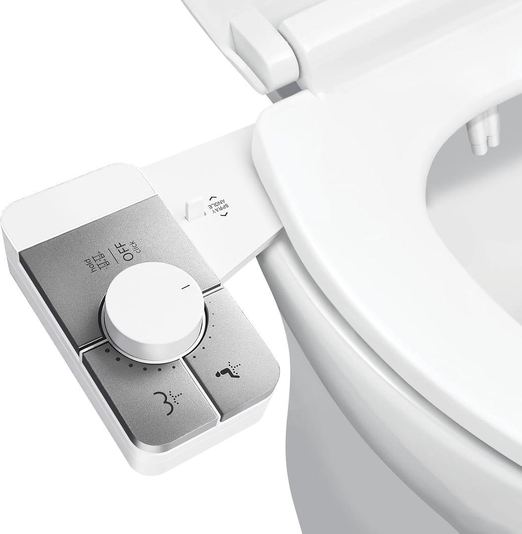 Bidet Attachment for Toilet,Self Cleaning Water Sprayer Adjustable Water Pressure Control,Slim Bidets for Toilets,Quick & Easy Installation (White)
