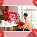 6 Pcs Valentines Day Tree Picks Large Red Pink Heart San Valentine Ornaments with Bow for Valentine's Day Tree Topper Decor Wedding Flower Arrangements Party Crafts Supplies