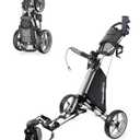 Caddytek CaddyLite ONE-Swivel V8 Golf Push Cart - Lightweight 3 Wheel Foldable Cart with One-Click Folding, 360 Swivel Front Wheel, Adjustable Handle, Cooler Basket, Umbrella & Drink Holder, One Size