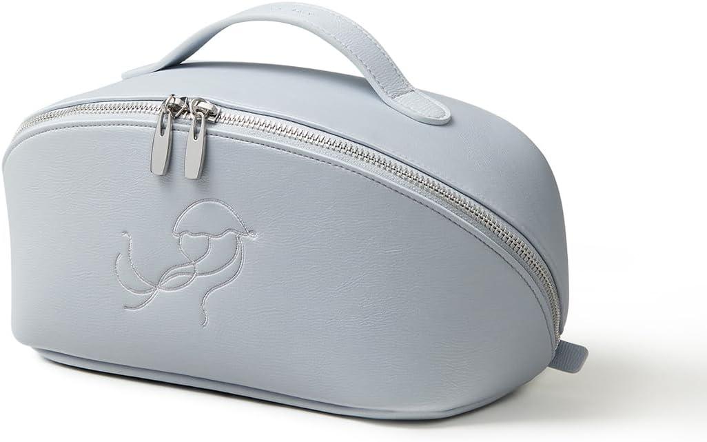 EACHY Travel Makeup Bag, Large Capacity Cosmetic Bag for Women, Waterproof PU Leather, Flat Open Portable Toiletry Bag for Skincare, Brushes & Travel Essentials