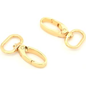 15 Pcs Oval Ring Lobster Clasp Claw Push Gate Trigger Clasps Swivel Snap Hooks for Leather Craft Straps Lanyard Ribbons (Gold, 3/4 inch)