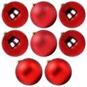 Benjia Extra Large Size Outdoor Christmas Ornaments, Oversized Huge Big Shatterproof Xmas Christmas Plastic Balls for Outside Lawn Yard Tree Hanging Decorations (8"/200mm, Red, 8 Packs)