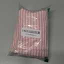 Newwiee 2 Pack Scalloped Pink Pillow Cover 18 x 18 Inch Pink Stripe Throw Pillow Cover Cotton Decorative Pillowcase for Women Men Couch Living Room Cushion Indoor Outdoor Decoration