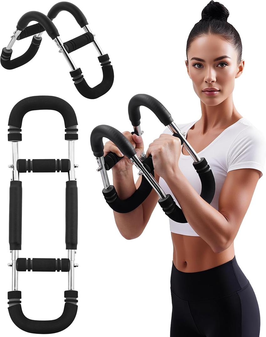 Twister Arm Exerciser, Adjustable Spring Workout Bar, Forearm Triceps Chest Inner Thigh Muscle Enhanced Exercise Strengthener, Upper Body Strength Builder Trainer, Home Fitness Equipment