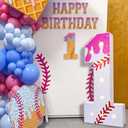 Xuhal Baseball Drip Birthday Decorations Marquee Number 1