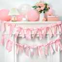 Qyeahkj 2PCS Pink Bow Garland Banner Bow Party Decorations Pink Bowknot Hanging Garland Banner Bachelorette Coquette Birthday Party Supplies for Wedding Bridal Shower Engagement Baby Shower Favors