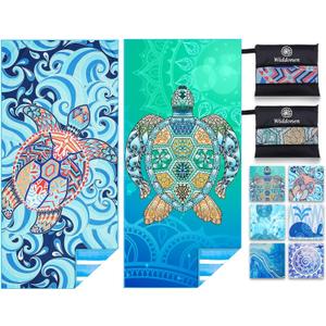 2 Pack Microfiber Lightweight Beach Towel Sand Free Quick Dry Absorbent Thin Compact Towels for Swimming Pool Camping Beach Accessories Large Easy Pack Travel Things for Vacation Essentials Gift (2 Pack Turtle Blue Turtles) 2 Pack Microfiber Lightweight Beach Towel Sand Free Quick Dry Absorbent Thin Compact Towels for Swimming Pool Camping Beach Accessories Large Easy Pack Travel Things for Vacation Essentials Gift (2 Pack Turtle Blue Turtles)