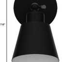 Black Battery Operated Wall Sconce Set of Two, Easy to Install Wireless Lights for Wall, Remote Control Dimmable LED Lights, Auto Timer Wall Lamp Fixtures for Bedroom, Gallery, Living Room, RV