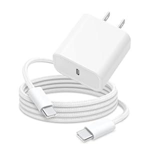 6FT 20W USB Type C Fast Charger Block for iPhone 16e 17 16 15 Pro MaX,AirPods 4 4th, AirPods Pro 3 2 2nd, iPad Pro Air 13/12.9,iPad 10th Tablet,Samsung Galaxy A16 A15 A14 5G A54 A03S A53 A23 A34