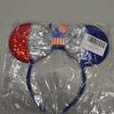 Mouse Ears Headbands with Sequin Bow, Glitter Mouse Ear Hair Hoop for Women Girls, Theme Park Hair Accessories