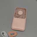 Gaiatop Portable Handheld Fan, 3 Speed LED Makeup Mirror with Light, Folding Stand for Desktop, Rechargeable Mini Personal Fans Small Travel Essentials Gifts for Women Girls (Pink)