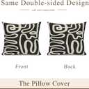 Black and Cream Throw Pillow Covers 20x20 Inch Set of 2 , Abstract Black and Beige Striped Farmhouse Decorative Pillowcases Modern Striped Cushion Covers for Sofa Living Room Bed Outdoor Home Decor