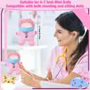 17cm Doll Clothes Doctor Nurse Scrubs Outfit Set for 17cm Dolls with Mini Mask Stethoscope Cute Nurse Uniform with Accessories Gift for DIY Dress-up Lovers & Collectors(Pink)