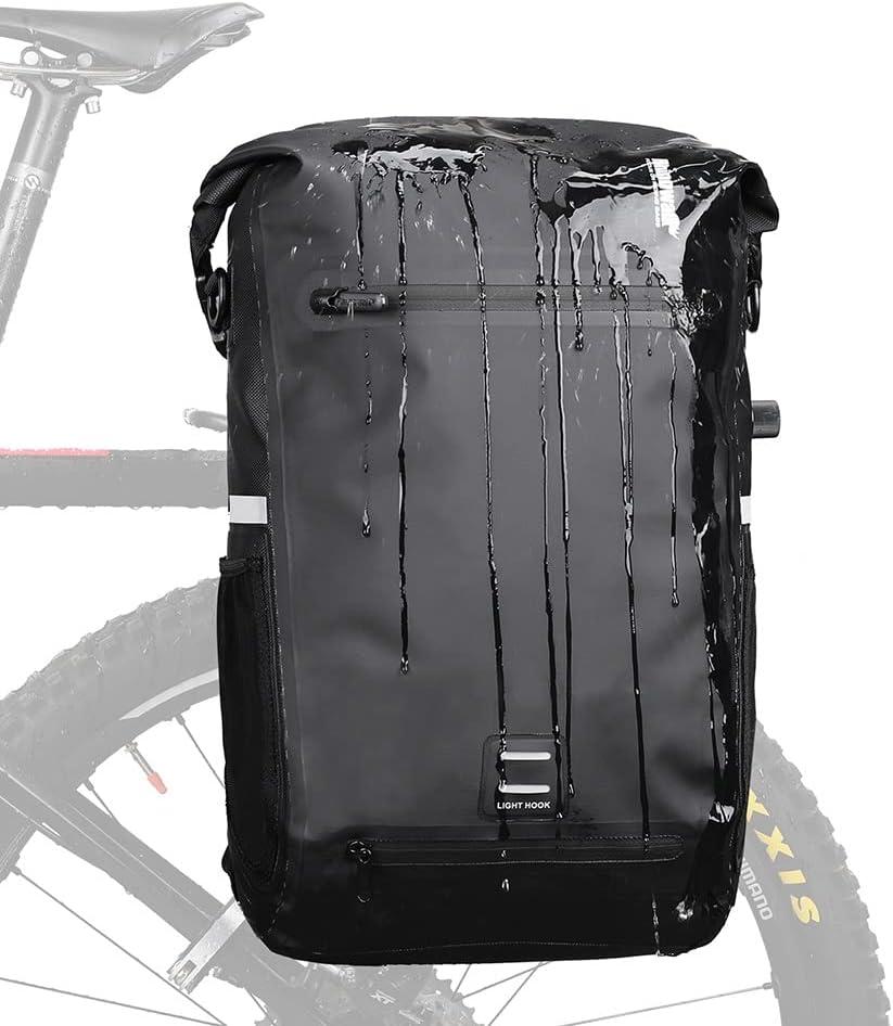 Rhinowalk Bike Bag Waterproof Pannier Bag Convertible - 2 in 1 Bicycle Saddle Bag Shoulder Bag Laptop Pannier Professional Cycling Accessories