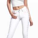Hybrid & Company Women's Perfectly Shaping Stretchy Denim Capri QA48740X White 22