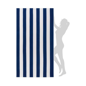 Genovega  Extra Large Beach Towel - Oversized Mircofiber 40 x 70 inches And Smaller, XL Striped Lightweight Pool Towel, Big Cabana Swim Travel Towel for Adults Mens Women,Dark Blue Pack of 6