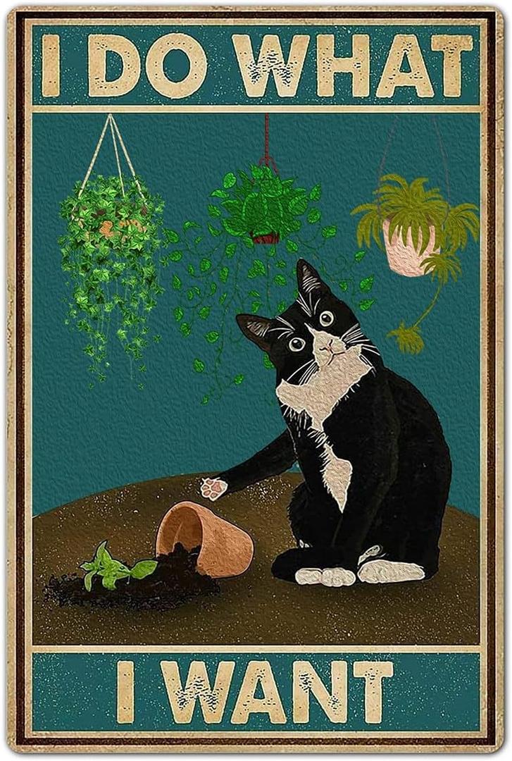 Bestylez Cute Cat Pictures Poster - Catio Accessories & Room Decor Gifts For Cat Lovers - 'I Do What I Want' Sign, 8 x 12 Inch