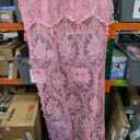 Warm Home Designs Rose Pink Stall Shower Curtain 36 x 72 Inches with Attached Valance & 4 Tassels. Luxury Lace Small Shower Curtain for The Bathroom or RV Shower Curtain. LA Rose 36"