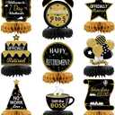 9PCS Retirement Party Decorations, Black and Gold Retirement Table Decorations, Retirement Centerpieces for Table, Retirement Decor for Retirement Party Men and Women