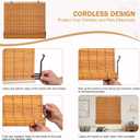 ALIMOO Cordless Bamboo Blinds Roll Up Shades Light Filtering Cordless Roller Window Blinds for Interior Home Patio Porch 32" W x 72" L