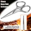 Premium Facial Hair Small Grooming Scissors For Men Women - Eyebrow, Nose Hair, Mustache, Beard, Eyelashes, Ear Trimming Kit - Rounded Tips Blades