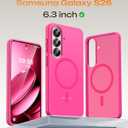 TOCOL for Samsung Galaxy S26 Case, Compatible with Magsafe, Full Camera Protection, Built-in Magnetic Ring, Drop Protection, Translucent Matte Phone Case for S26 6.3 inch (Hot Pink)