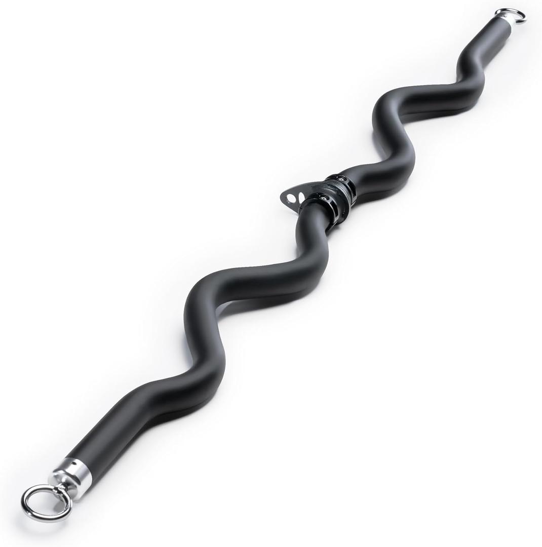 Marcy Deluxe Exercise Curl Bar Attachment for Cable Machines and Resistance Training, Ergonomic Alloy Steel Bar for Lat Pulldowns, Bicep Curls, Tricep Pressdowns and Home Gym Workouts