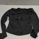 FAIMILORY Women's Trendy Holiday Long Sleeve Sweetheart Neck Going Out Crop Tops Cute y2k T Shirts Slim Fitted Corset (Black, S)