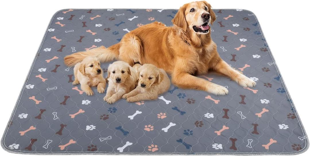Washable Pee Pads for Dogs 72"x72", Reusable Puppy Pads Extra Large Upgrade Non-Slip Dog Pee Pads Super Absorbency Training Pads Quick Dry Whelping Pads for Dog Playpen, Protects Floor Sofa Bed (72*72 Inch (Pack of 1), Dark Grey)