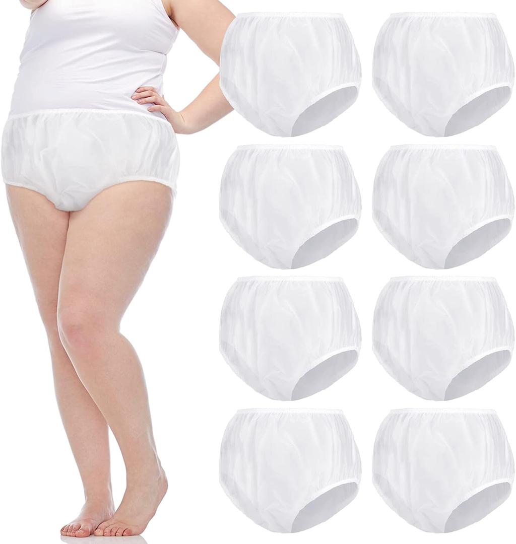9 Pcs Waterproof Incontinence Underpants Plastic Pants Leak Proof Incontinence Underwear Adult Diaper Cover(XL,Clear)