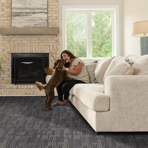 GL Carpet Tiles Reusable 24" x 24" Squares Indoor/Outdoor 0.25" Pile Height Loop Pile, Non Slip Easy DIY Installation Peel and Stick Carpet Tile, (18 Tiles) (72 sqft/Box) (Gray)