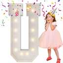 4FT Marquee Light Up Letters, Large Marquee Letters, Mosaic Balloon Frame Letter Big Letters For Engagement Wedding Decorations Birthday Party Backdrop Decor, Balloon Arch Kit Letter U