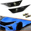 ADIIL Smoke Lens Amber Full LED Bulb Front Bumper Side Markers Turn Signal Light Set Compatible with 2016-2021 Honda Civic 10th Gen Sedan Coupe Hatchback