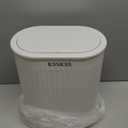 KSSKSS 1.8 Gallons Small White Bathroom Trash Can with Lid, Slim Bathroom Garbage Bin, Removable Liner Bucket, Dog Proof Trash Can with Pop-Up Lid for Bedroom,Toilet